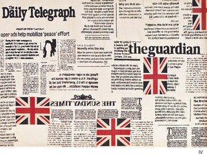 イギリスの英字新聞をイメージしたゴブラン織ラグ GIORNA 2サイズ アイボリー - TOCO LIFE