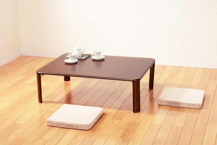 コンパクトに収納できるシンプルな折り畳みテーブル SINSIR ダークブラウン