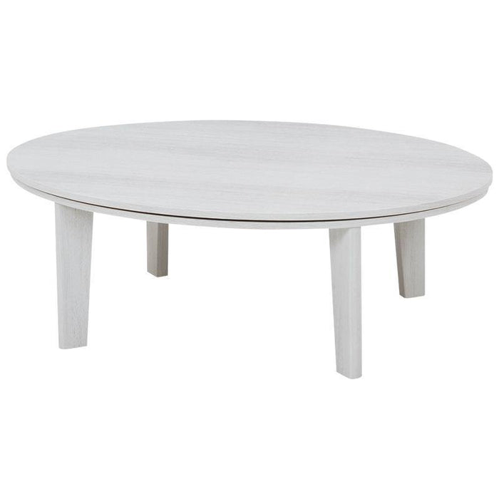 リバーシブル天板の可愛らしい楕円形こたつテーブル アベル ホワイト