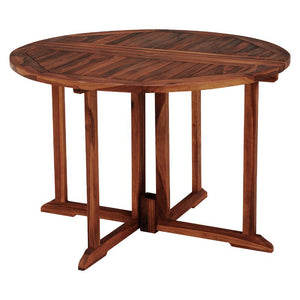 天然木チーク材を使用したシンプルな円形アウトドアテーブル LEGAN - TOCO LIFE