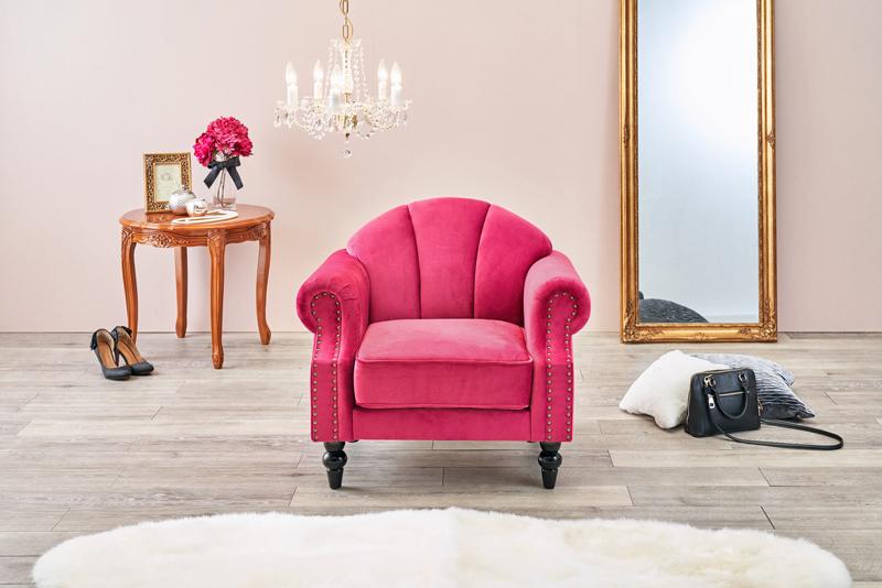 ピンク ベルベット 1人掛けソファ a0123_est-111pk_00.jpg