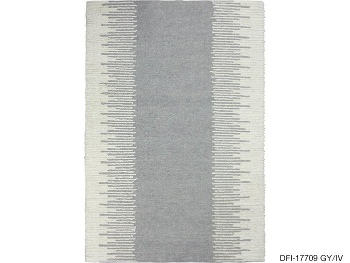 グレーを基調としたナチュラルで温もりのあるインド製手織りラグ MINDI DFI-17709 4サイズ