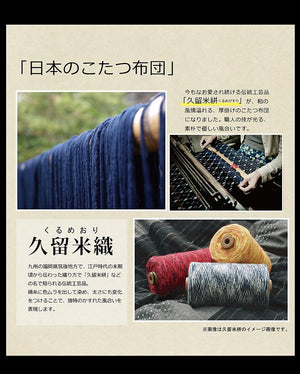 伝統工芸品を風情溢れる和モダンに仕上げた厚掛けこたつ掛け布団 BIWA ブルー - TOCO LIFE