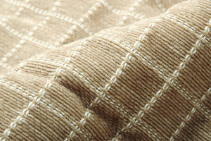 クロスしたステッチがシンプルなデザインのシェニール織りの薄掛けこたつ布団 BATIS ベージュ - TOCO LIFE