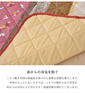 ピーチスキン加工を施した和調のうさぎ柄のこたつ布団セット KOYOMI グリーン - TOCO LIFE
