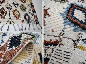 天然ウールを100％贅沢に使ったネイティブ柄の手織りラグマット HKC02 - TOCO LIFE