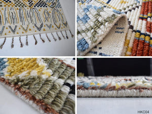 天然ウールを100％贅沢に使ったネイティブ柄の手織りラグマット HKC04 - TOCO LIFE