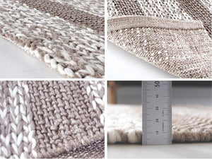綿混の優しい風合いのインド製手織りラグマット MAGLIA 4サイズ ベージュ - TOCO LIFE