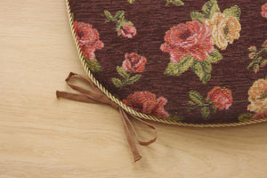 上品な風合いのあるエレガンス柄のジャガード織チェアクッション テセラ 同色2個組 ブラウン - TOCO LIFE