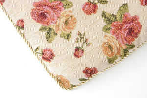 上品な風合いのあるエレガンス柄のジャガード織ロングクッション テセラ アイボリー - TOCO LIFE