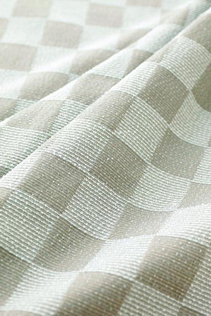 シンプルな市松柄を素材と糸で味のある表情に仕上げたカーテン Checka グレー 1枚入り - TOCO LIFE
