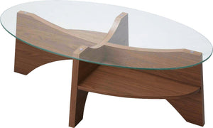 お洒落なオーバルテーブル AZUMA-377 ウォルナット