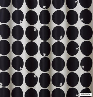手描きのドットを並べたシンプルなデザインの遮光カーテン Disney MICKEY/Scope ブラック 1枚入り - TOCO LIFE
