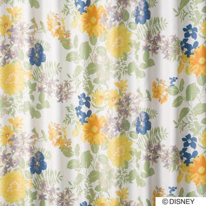 多彩な花が咲き乱れているデザインの遮光カーテン Disney MICKEY/Profusion イエローグリーン 1枚入り - TOCO LIFE