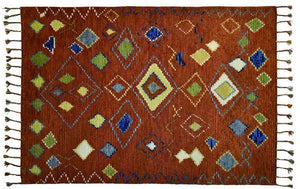 天然ウールを100％贅沢に使ったネイティブ柄の手織りラグマット HKC05 - TOCO LIFE