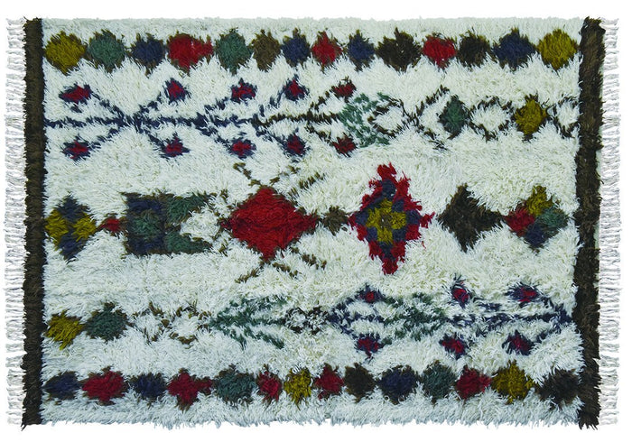 天然ウールを100％贅沢に使ったネイティブ柄の手織りラグマット AWE-18036 3サイズ