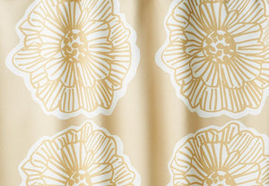大輪の花を咲かせたダイナミックな構成のデザインの遮光カーテン DAIRIN ベージュ 1枚入り - TOCO LIFE