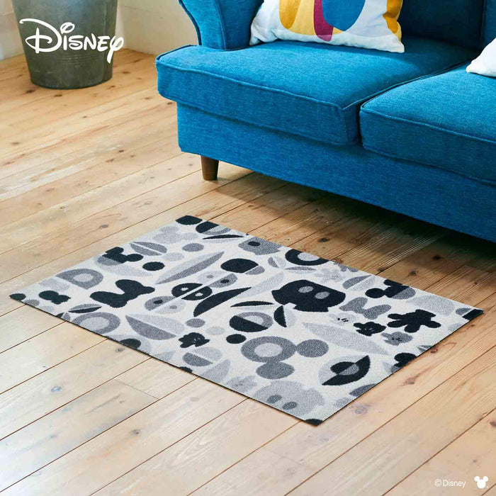 大人気ディズニーシリーズ屋内外兼用マット Mickey/ミッキー＆ミニー モチーフ グレー