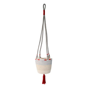 様々なインテリアに馴染む使いやすいハンギングバスケットamabro- Cotton Hanging Basket RED
