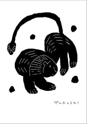 味のあるタッチで描かれたモノクロ動物のアートポスター「ライオン」 - TOCO LIFE