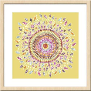 世界の文化や民族芸術から大きな影響を受けたアートポスター「Yellow Sunflower Mandala」 - TOCO LIFE