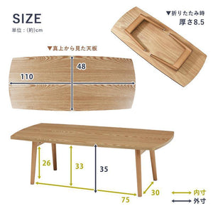 天然木の木目を楽しむ簡単収納で便利な折れ脚テーブル Cheska ナチュラル - TOCO LIFE