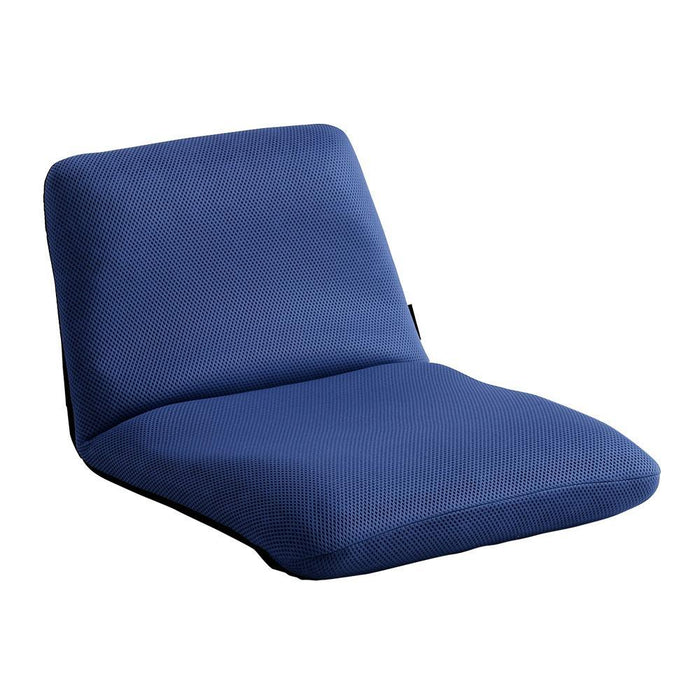 座ると自然に姿勢を意識できるコンパクトな日本製リクライニングチェア LASK メッシュ ブルー