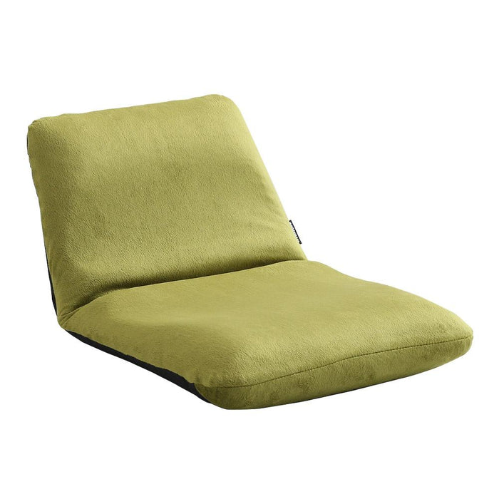 座ると自然に姿勢を意識できるコンパクトな日本製リクライニングチェア LASK 起毛 グリーン