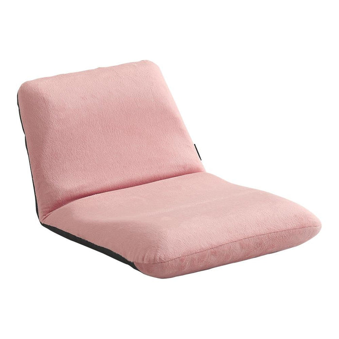 座ると自然に姿勢を意識できるコンパクトな日本製リクライニングチェア LASK 起毛 ピンク