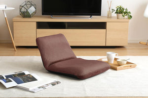 座ると自然に姿勢を意識できるコンパクトな日本製リクライニングチェア LASK 起毛 ブラウン - TOCO LIFE