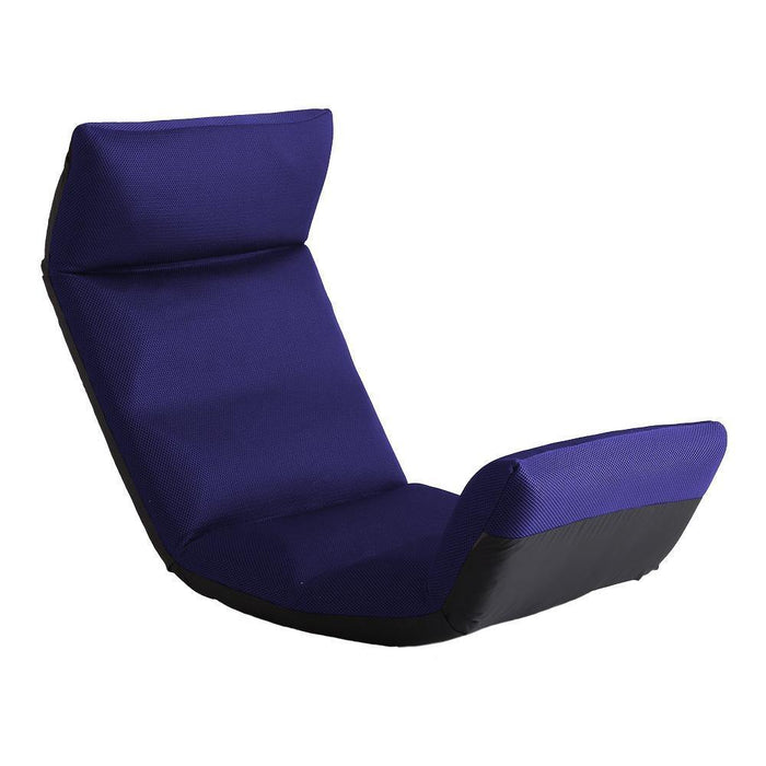 14段階のギアチェンジで絶妙な角度に調整ができるリクライニング座椅子 RELACO メッシュ ブルー